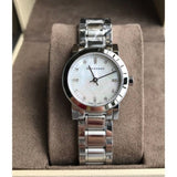 Buy Shop Burberry The City Diamonds Mother of Pearl Dial Silver Steel Strap Watch for Women - BU9224 USA Online