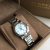 Buy Shop Burberry The City Diamonds Mother of Pearl Dial Silver Steel Strap Watch for Women - BU9224 USA Online