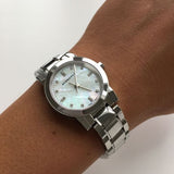 Buy Shop Burberry The City Diamonds Mother of Pearl Dial Silver Steel Strap Watch for Women - BU9224 USA Online