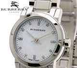 Buy Shop Burberry The City Diamonds Mother of Pearl Dial Silver Steel Strap Watch for Women - BU9224 USA Online