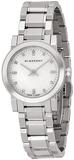Buy Shop Burberry The City Diamonds Mother of Pearl Dial Silver Steel Strap Watch for Women - BU9224 USA Online