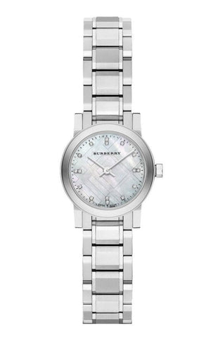 Buy Shop Burberry The City Diamonds Mother of Pearl Dial Silver Steel Strap Watch for Women - BU9224 USA Online