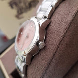 Buy Shop Burberry The City Diamonds Pink Dial Silver Steel Strap Watch for Women - BU9223 USA Online