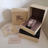 Buy Shop Burberry The City Diamonds Pink Dial Silver Steel Strap Watch for Women - BU9223 USA Online