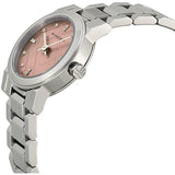 Buy Shop Burberry The City Diamonds Pink Dial Silver Steel Strap Watch for Women - BU9223 USA Online