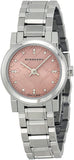 Buy Shop Burberry The City Diamonds Pink Dial Silver Steel Strap Watch for Women - BU9223 USA Online