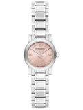 Buy Shop Burberry The City Diamonds Pink Dial Silver Steel Strap Watch for Women - BU9223 USA Online