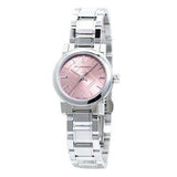 Buy Shop Burberry The City Diamonds Pink Dial Silver Steel Strap Watch for Women - BU9231 USA Online