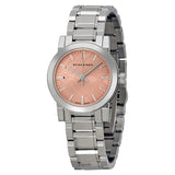 Buy Shop Burberry The City Diamonds Pink Dial Silver Steel Strap Watch for Women - BU9231 USA Online