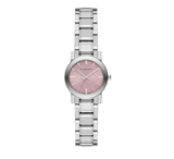 Buy Shop Burberry The City Diamonds Pink Dial Silver Steel Strap Watch for Women - BU9231 USA Online