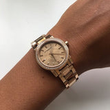 Buy Shop Burberry The City Diamonds Rose Dial Rose Gold Steel Strap Watch for Women - BU9225 USA Online