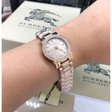 Buy Shop Burberry The City Diamonds Rose Dial Rose Gold Steel Strap Watch for Women - BU9225 USA Online