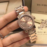 Buy Shop Burberry The City Diamonds Rose Dial Rose Gold Steel Strap Watch for Women - BU9225 USA Online