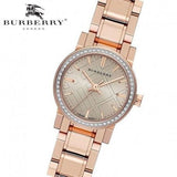 Buy Shop Burberry The City Diamonds Rose Dial Rose Gold Steel Strap Watch for Women - BU9225 USA Online