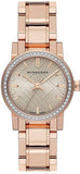 Buy Shop Burberry The City Diamonds Rose Dial Rose Gold Steel Strap Watch for Women - BU9225 USA Online