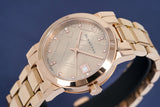 Buy Shop Burberry The City Diamonds Rose Gold Dial Rose Gold Steel Strap Watch for Women - BU9126 USA Online