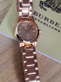 Buy Shop Burberry The City Diamonds Rose Gold Dial Rose Gold Steel Strap Watch for Women - BU9126 USA Online