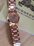 Buy Shop Burberry The City Diamonds Rose Gold Dial Rose Gold Steel Strap Watch for Women - BU9126 USA Online