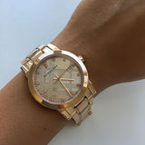 Buy Shop Burberry The City Diamonds Rose Gold Dial Rose Gold Steel Strap Watch for Women - BU9126 USA Online