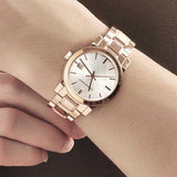 Buy Shop Burberry The City Diamonds Rose Gold Dial Rose Gold Steel Strap Watch for Women - BU9126 USA Online