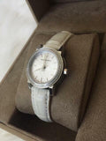 Buy Shop Burberry The City Diamonds Silver Dial White Leather Strap Watch for Women - BU9221 USA Online
