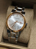 Buy Shop Burberry The City Diamonds White Dial Two Tone Steel Strap Watch for Women - BU9127 USA Online