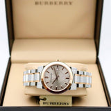 Buy Shop Burberry The City Diamonds White Dial Two Tone Steel Strap Watch for Women - BU9127 USA Online