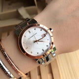 Buy Shop Burberry The City Diamonds White Dial Two Tone Steel Strap Watch for Women - BU9127 USA Online