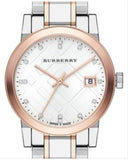 Buy Shop Burberry The City Diamonds White Dial Two Tone Steel Strap Watch for Women - BU9127 USA Online