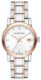 Buy Shop Burberry The City Diamonds White Dial Two Tone Steel Strap Watch for Women - BU9127 USA Online
