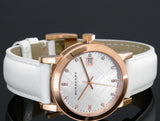 Buy Shop Burberry The City Diamonds White Dial White Leather Strap Watch for Women - BU9130 USA Online