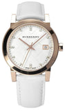 Buy Shop Burberry The City Diamonds White Dial White Leather Strap Watch for Women - BU9130 USA Online