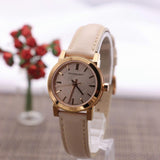 Buy Shop Burberry The City Gold Dial Beige Leather Strap Watch for Women - BU9210 USA Online