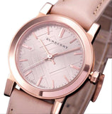 Buy Shop Burberry The City Gold Dial Beige Leather Strap Watch for Women - BU9210 USA Online