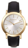 Buy Shop Burberry The City Gold Dial Black Leather Strap Watch for Men - BU2353 USA Online