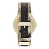 Buy Shop Burberry The City Gold Dial Black Leather Strap Watch for Men - BU9032 USA Online