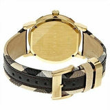 Buy Shop Burberry The City Gold Dial Black Leather Strap Watch for Men - BU9032 USA Online