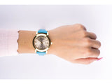Buy Shop Burberry The City Gold Dial Blue Leather Strap Watch for Women - BU9018 USA Online