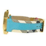 Buy Shop Burberry The City Gold Dial Blue Leather Strap Watch for Women - BU9018 USA Online