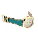 Buy Shop Burberry The City Gold Dial Blue Leather Strap Watch for Women - BU9018 USA Online