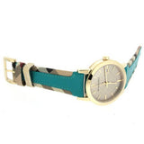 Buy Shop Burberry The City Gold Dial Blue Leather Strap Watch for Women - BU9018 USA Online