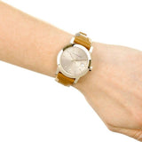 Buy Shop Burberry The City Gold Dial Brown Leather Strap Watch for Women - BU9133 USA Online