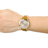 Buy Shop Burberry The City Gold Dial Brown Leather Strap Watch for Women - BU9133 USA Online