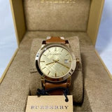 Buy Shop Burberry The City Gold Dial Brown Leather Strap Watch for Women - BU9133 USA Online
