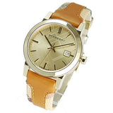 Buy Shop Burberry The City Gold Dial Brown Leather Strap Watch for Women - BU9133 USA Online