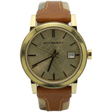 Buy Shop Burberry The City Gold Dial Brown Leather Strap Watch for Women - BU9133 USA Online