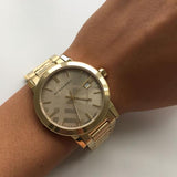 Buy Shop Burberry The City Gold Dial Gold Steel Strap Watch for Men - BU9038 USA Online