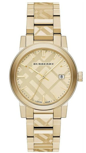 Buy Shop Burberry The City Gold Dial Gold Steel Strap Watch for Men - BU9038 USA Online