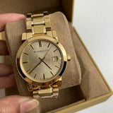 Buy Shop Burberry The City Gold Dial Gold Steel Strap Watch for Women - BU9134 USA Online