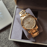 Buy Shop Burberry The City Gold Dial Gold Steel Strap Watch for Women - BU9134 USA Online